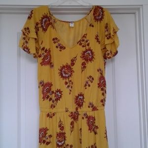 Old navy large tall modest mustard midi dress